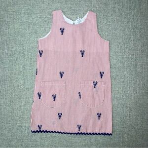 Piping Prints size 4 red seersucker dress VGUC